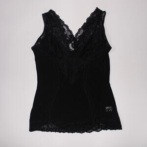 Magic Curves Black Double Lined Tanktop Shapewear With Lace Trim